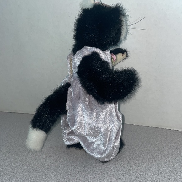 Vintage 1993 Ty Attic Purrcy Black Cat Kitten Plush 8” Jointed Adjustable Arms - Picture 5 of 11